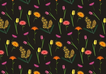 Floral Mimosa Vector Pattern - vector gratuit #346389